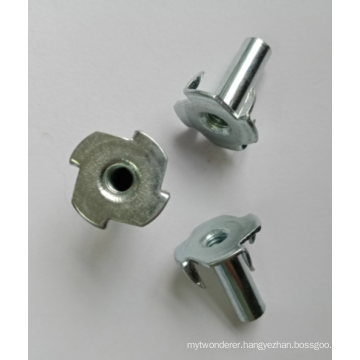 Full thread Zinc Plating 4 Prongs Tee nuts